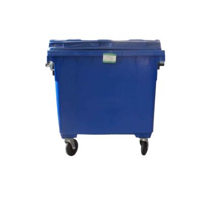 China Stocked Plastic Round 1100L Rubbish Bin Plastic Garbage Bin For Rubbish for sale