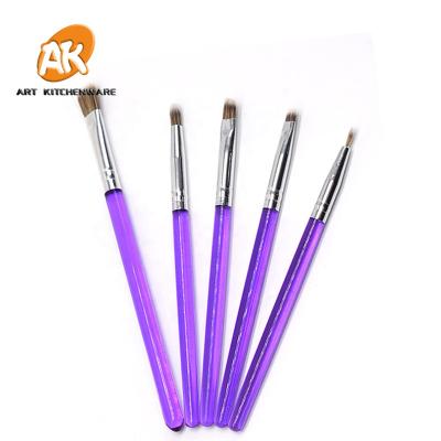 China Viable AK 5PCS Sugar Cookie Brushes Set Pastry Brush Cake Decorating Tools Cake Reading Brush For Bakery DB-05 for sale