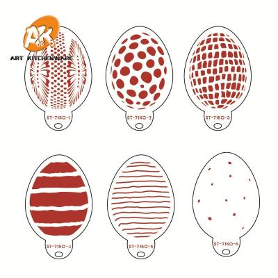 China Reusable AK Easter Decorating Diary Suppliers Easter Plastic Drawing Paint Stencils Easter Eggs Shaped Stencils For Painting for sale