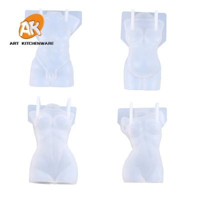 China Viable Body Candle Melting Wax Epoxy Resin AK Molds Silicone Rubber Mold For Candle Soap Making Chocolate Cake Molds for sale