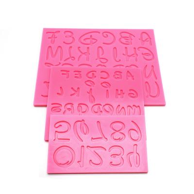 China Viable AK 3pcs Alphabet Number Silicone Cake Molds Fondant Mold Decorating Tools For Bakery for sale