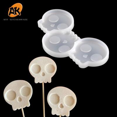 China Pumpkin Viable Wizard AK Silicone Epoxy Mold For Halloween Resin Jewelry Lollipop Molds for sale