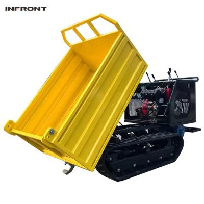 China Farms Factory Price 300kg 500kg 1ton Rubber Track Hydraulic Mini Dumper For Sale for sale