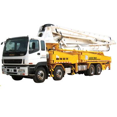 China Heavy Duty And Flexible 48M Concrete Pump Concrete Pump Boom Truck Arm Truck With Double-pump for sale