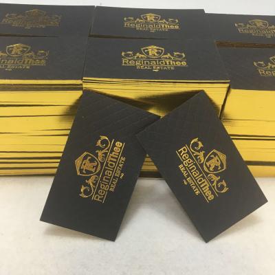 China Business Luxury Shinny Gold Foil Edge Custom Clean Logo Card Printing Factory Price Business for sale