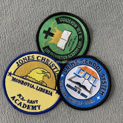 China Washable Wholesale Custom Clothing Woven Fabric Badge Embroidery Patch for sale