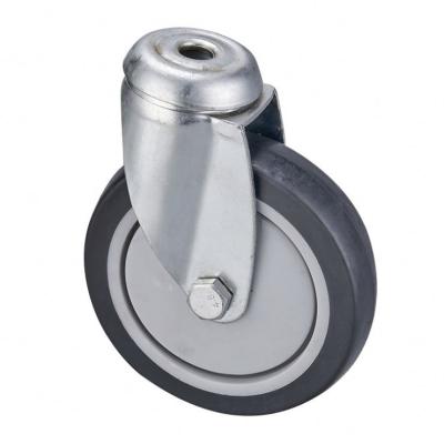 China Ruyi Supply Blue Galvanized Swivel Casters 60 Kg Load Capacity Bearing Elastic Rubber Casters TPR Silent Anti-Static Castors for sale