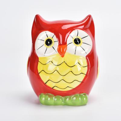 China Yes Low Price Owl Cartoon Animal Style Opens Gifts Ceramic Material Color Size Customizable Savings Bank for sale