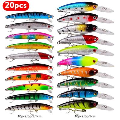 China 20pc Fishing Lure Kits Minnow Hard Plastic Bait Carp Fishing Tackle Equipment for sale