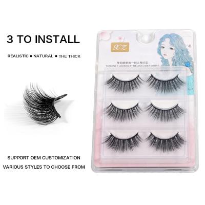 China Long Natural Best Selling Retail Wholesale Light Makeup Flared Shape Natural Curl Tape Full Lashes for sale