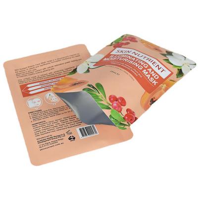 China Disposable Low Moq Customized Three Side Heat Seal Plastic No Zip Recyclabl Heat Seal Aluminum Foil Face Facial Mask Packaging Mylar Bags for sale