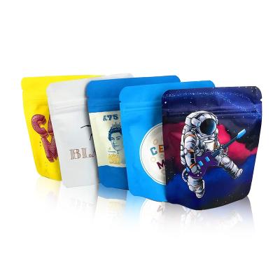 China Recyclable Digital Printed 3.5g custom small aluminum foil doypack mylar storage food bags stand up pouch with zip lock for sale