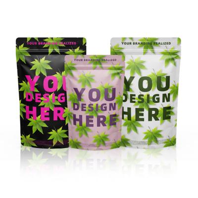 China Recyclable Matte or glossy digital printing smell proof foil stand up pouches tea food resealable zipper bag with your logo for sale