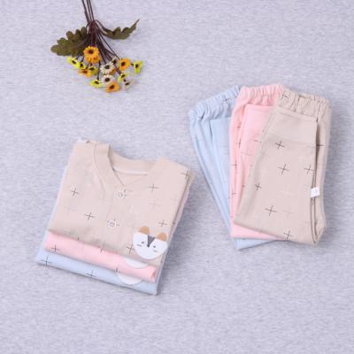 China Two pcs set 100% empty cotton newborn baby children's pajamas children's pajamas from home wholesale for sale