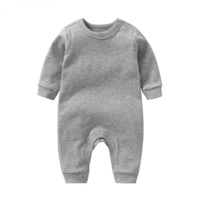 China Empty Baby Romper Set Color Baby Jumpsuit Long Sleeve Gray Short Jumpsuit Pajamas Baby Clothes for sale