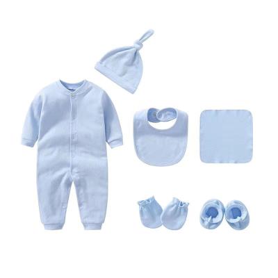 China Organic Long Sleeve Baby Bodysuit Solid Color Newborn Gift Set Baby Pajamas for sale