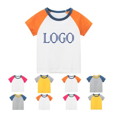 China QUICK DRY Custom Kids Short Sleeve Baseball T-shirt Kids Crew Neck Cotton Tees Toddler Raglan Tops Ultra Soft T-shirt Cotton shirts for sale