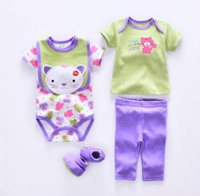 China 100% Cotton 5pcs Rompers Infant Baby Clothes Gift Set Wholesale High Quality Baby Clothes Set for sale