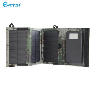 China Biger Solar Panel 10000mA High Efficiency Foldable Solar Panel Dual Output Power Bank for sale