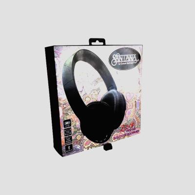 China Recyclable Custom Printing Black Cardboard Boxes For Headphone Cardboard Box With Hanger for sale