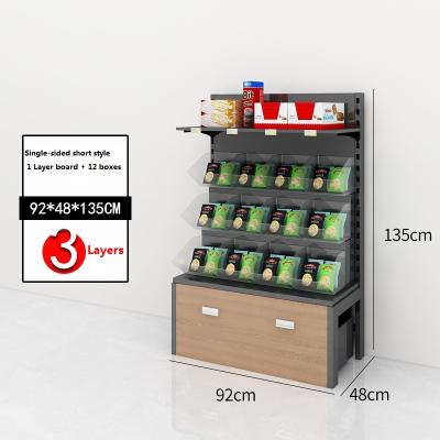 China Single Sided Single Sided Slatwall Candy Rack With Opaque PP Box Bins Used For Candy Store Grocery Mall Snack Area for sale