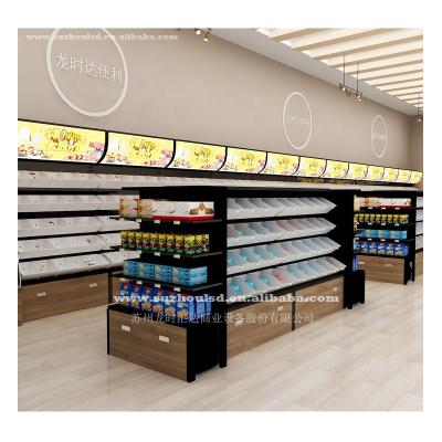 China Customized Single Sided Supermarket Grocery Display Rack Candy Shelf Snacks Single Side Rack for Shop Store for sale