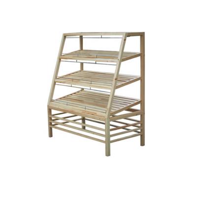 China Single Sided Supermarket Display Stand Food Display Racks Wooden Bread Shelf for sale