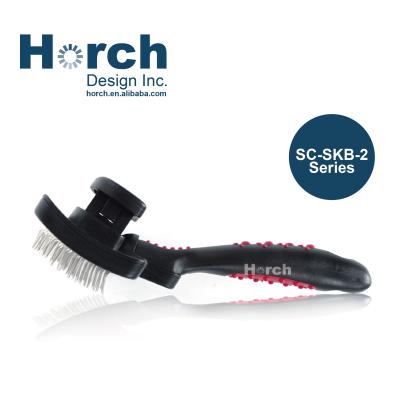 China ODM Safety Self-Cleaning Dog Grooming Sustainably Slicker Pin Brush For Hair And Deshedding Fluffy Dead Fur for sale