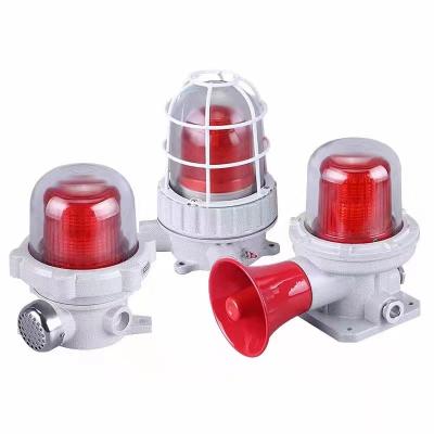 China Explosion Proof Wall Bracket Netting Sound And Light Alarm IP65 LED Beacon With Strobe Light For Zone1 Zone 2 for sale