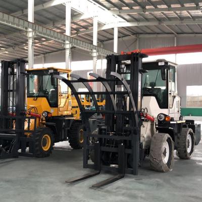 China Building Material Shops Reliable Timber Forklift 4x4 Rough Terrain Forklift With Grapple For Lumber for sale