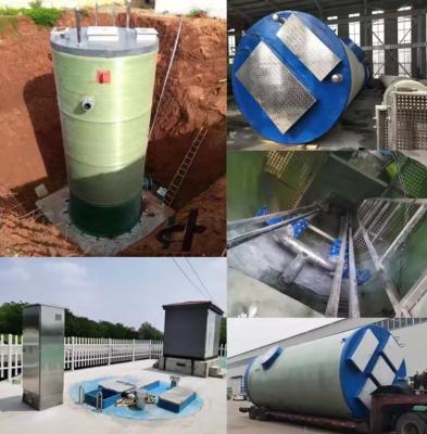 China Hochwertige FRP-Abwasserpumpe GRP-Glasfaser integrierte vorgefertigte Pumpstation Abwasserbehandlung zu verkaufen