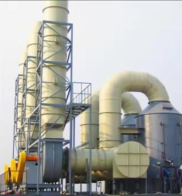 China FRP Tail Gas Absorption Tower GRP Acid Mist Gas Absorption Tower Chlorine Wet Scrubber Covered With Gel Coat for sale