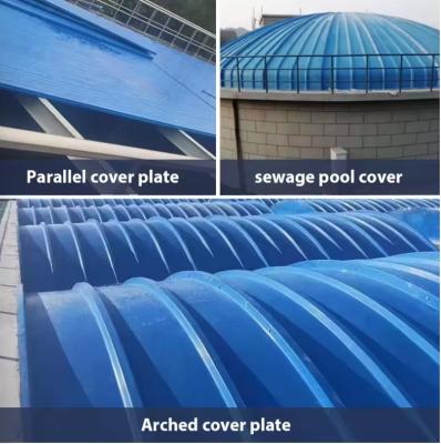 China Fiberglass Plate Arch Gas Collecting Hood GRP Plastic Pultrusion FRP Sewage Pool Cover Rainwater Waste Water for sale