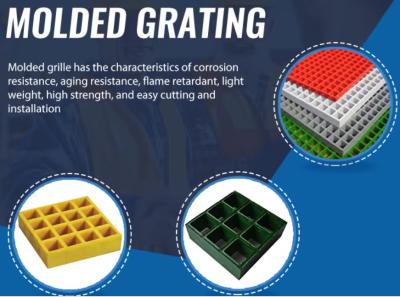 China Flammschutzfähige Glasfaser Frp Gehweg Gitter Pultrusion Alterungsbeständigkeit Maß angepasst zu verkaufen