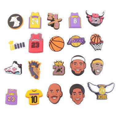 China Custom Made Jordan Charms Designer Lakers Team Cartoon Shoe Decoration Anime Kids Accessories Eco-Friendly for sale