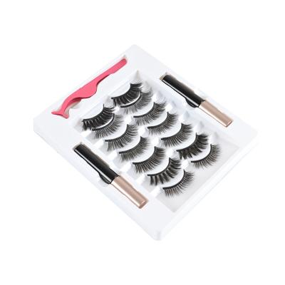 China Long Natural Custom Magnetic Eyelashes And 7 Pairs Eyeliner Set With Magnetic Box for sale