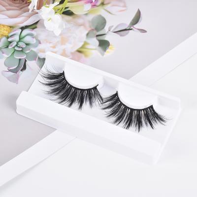 China Wholesale Private Label Natural 3d 5d 25mm Sellers 25mm Fluffy Silk Long Strip Lashes Korean Faux Mink Eyelashes With Packaging Box for sale