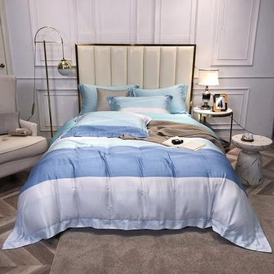 China Luxury Anti-Static Sheet Comforter Bedspread Set For Bedding Sheet 100% Lyocell Tencel Printing Four-Piece Suit for sale