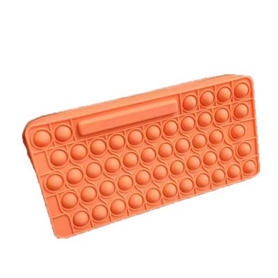 China Schools & Novel Desks Relieve Stress Busy Person Toys Relaxing Student Popit Pencil Case Pen Pencil Case Bag Silicone Popular for sale