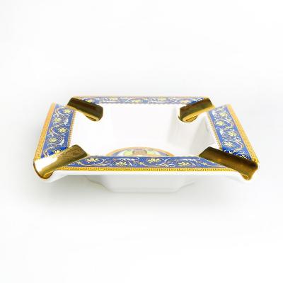 China OEM Cigarette Hotel Bulk Cigar Handmade Indoor Personalized Ceramic Ashtrays for sale