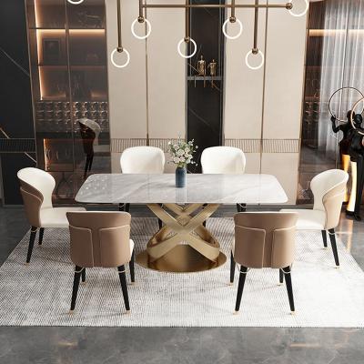 China Modern Modern Dining Table Set 8 Seater Chipboard Stone Luxury Dining Room Dining Table for sale