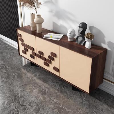 China Wooden Adjustable Side Cabinet Luxury Side Cabinet Furniture Metal Frame Sideboard Cabinet Drawers (Other) Metal Frame Wood Cabinet for sale