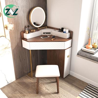 China Nordic Adjustable Vanity Table Wooden Dressing Table (Other) With Lighted Mirror for sale