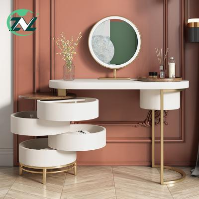 China (Other)Adjustable Extendable Makeup Table Dressing Room Furniture Mirror With Light Wooden Makeup Vanity Table Set for sale