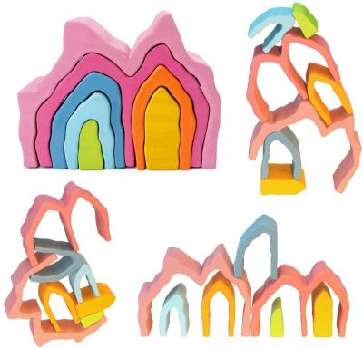 China Building Toy Pink Coral Ridge Shape Wooden Toys For Children Educational Toys Learning Games For Kids Factory Wholesale for sale