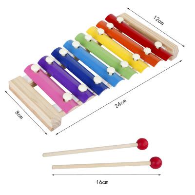 China Top Sale Non-electric Children's Amazon Percussion Instruments Wooden Octave Striking On Piano Percussion Xylophone Toy for sale