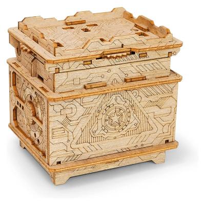 China Hot DIY TOY Amazon Seller Jigsaw Puzzle Escape Room Wooden Box Creative Orbital Jigsaw Gift Box Wooden Toys Puzzle Box Escape Unique World for sale