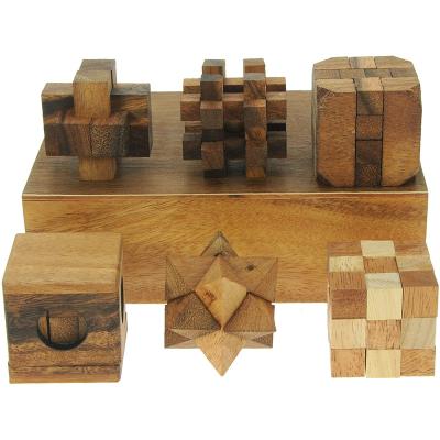 China New Design IQ Brain Gift Teaser KongMing Lock 3D Game Eco-friendly Material Wooden Interlocking Puzzle Toy For Adults Kids for sale