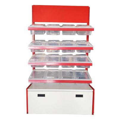 China Single Side Customized /Double Grocery Goods Display Rack Equipment Metal Shelf For Store Supermarket for sale