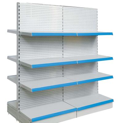 China Well Known Strong Stylish Single / Double Side Metal Supermarket Shelf for sale